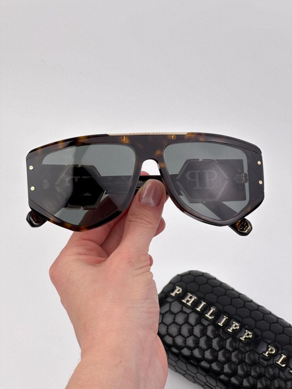 PHILIPP PLEIN SPP093M 0722 DARK HAVANA MASK SUNGLASSES
